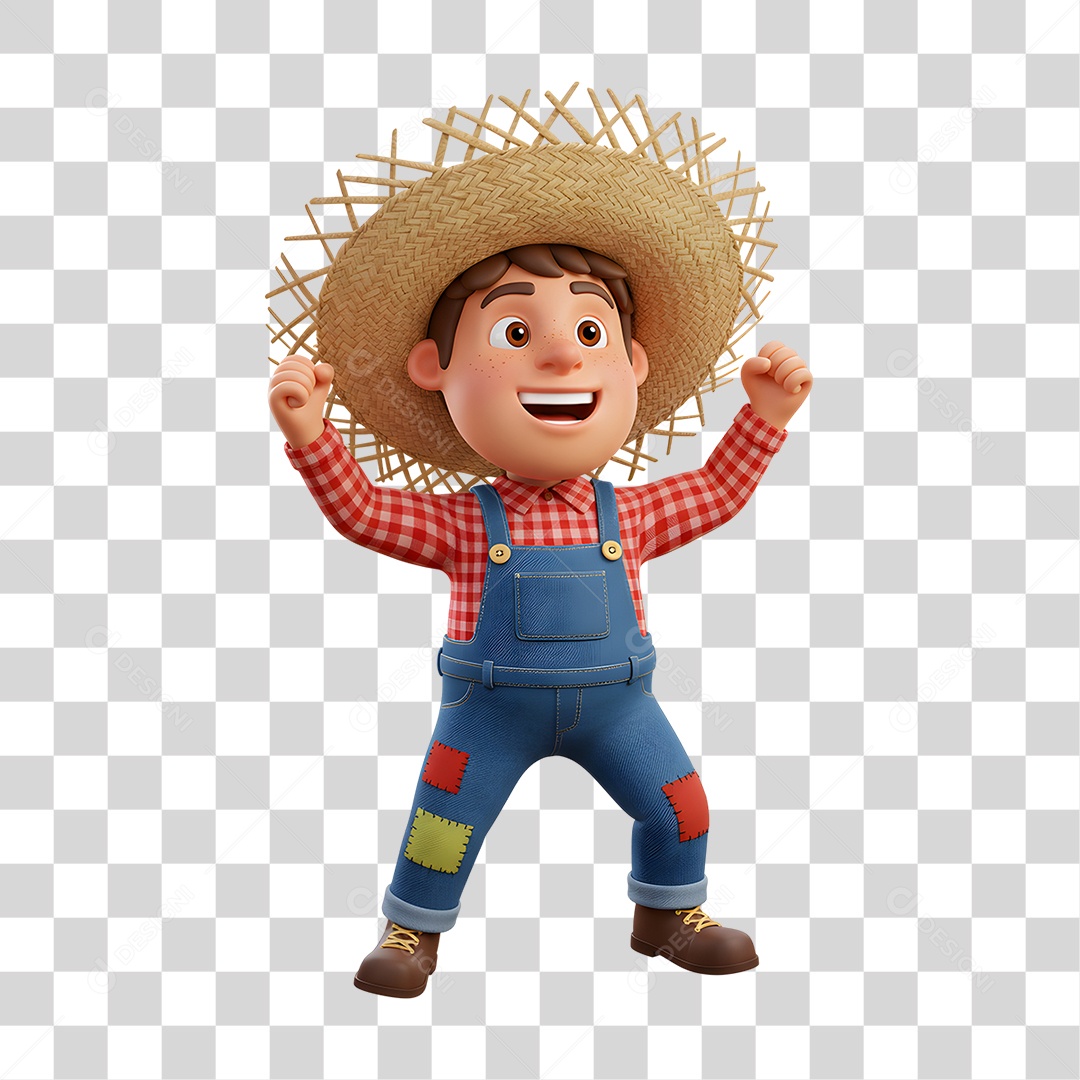 Personagem Homem com Roupa de Festa Junina PNG Transparente