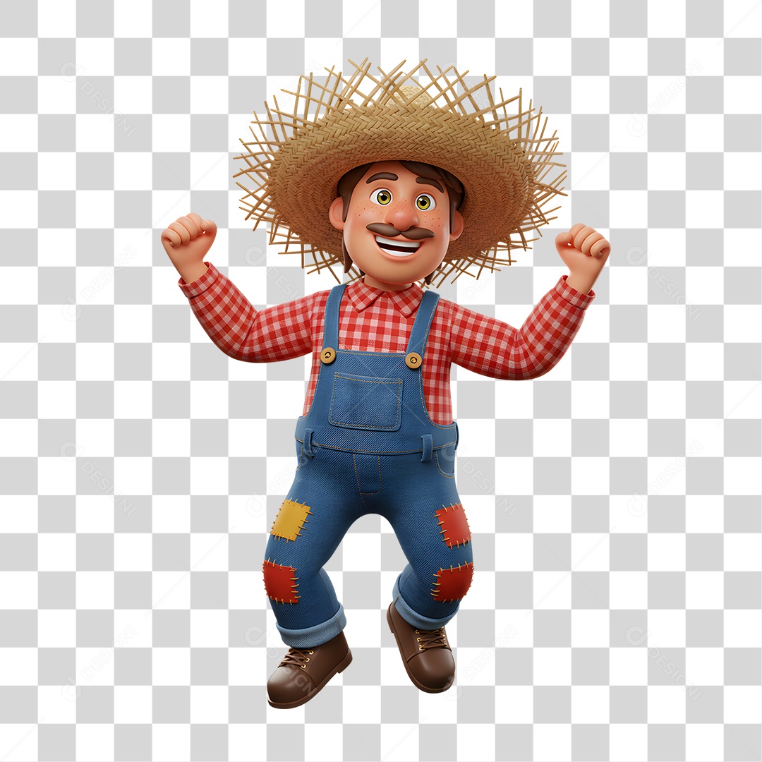 Personagem Homem com Roupa de Festa Junina PNG Transparente