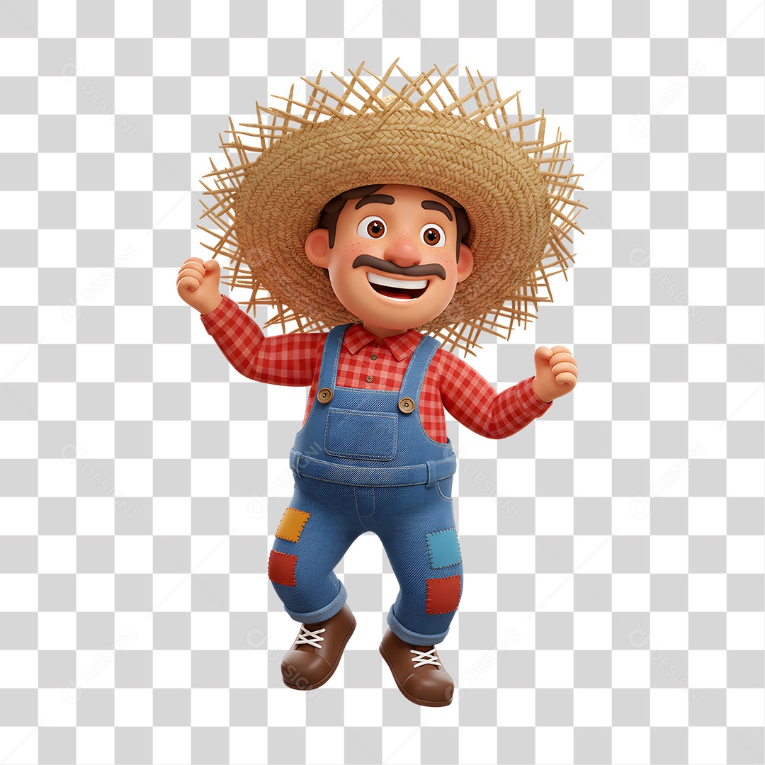 Personagem Homem com Roupa de Festa Junina PNG Transparente