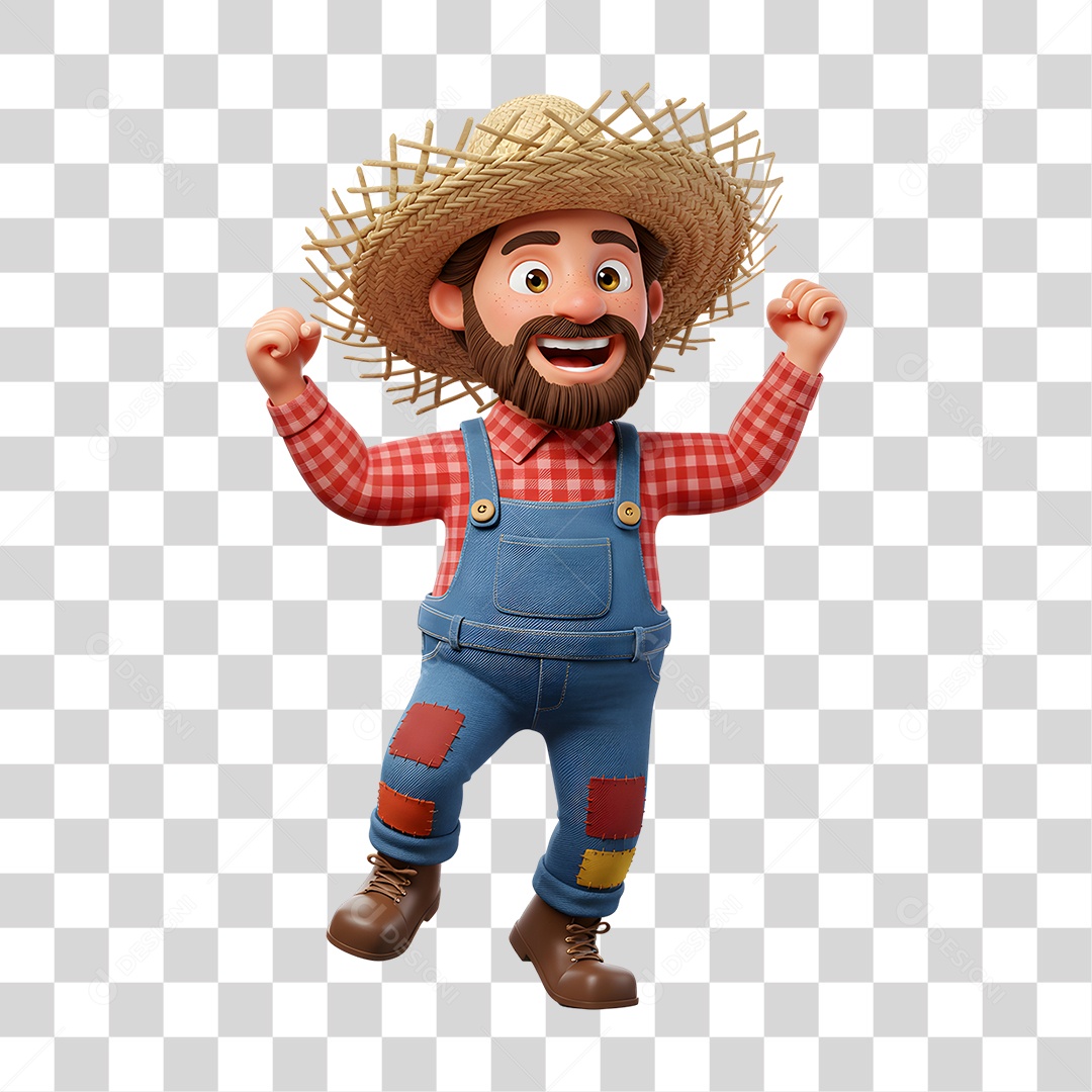 Personagem Homem com Roupa de Festa Junina PNG Transparente