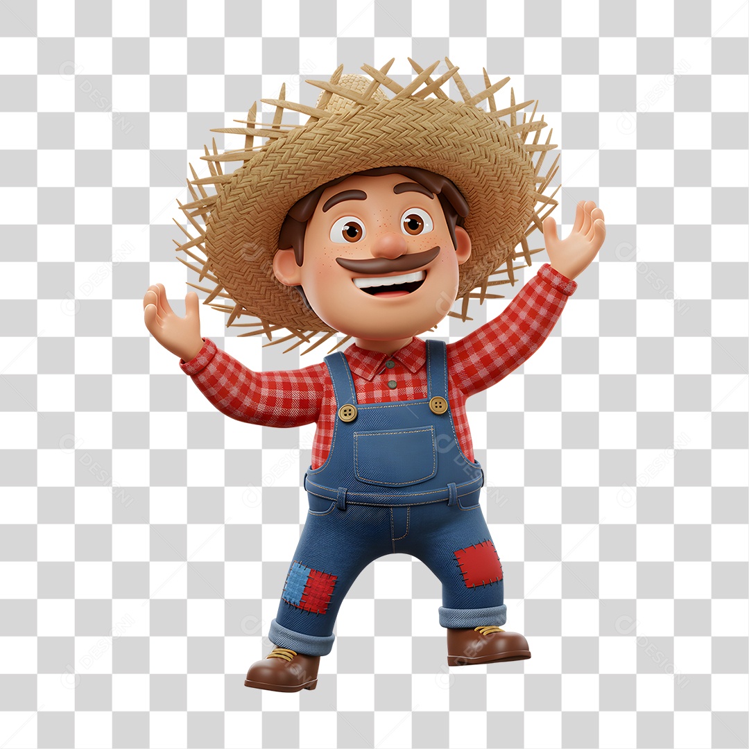 Personagem Homem com Roupa de Festa Junina PNG Transparente