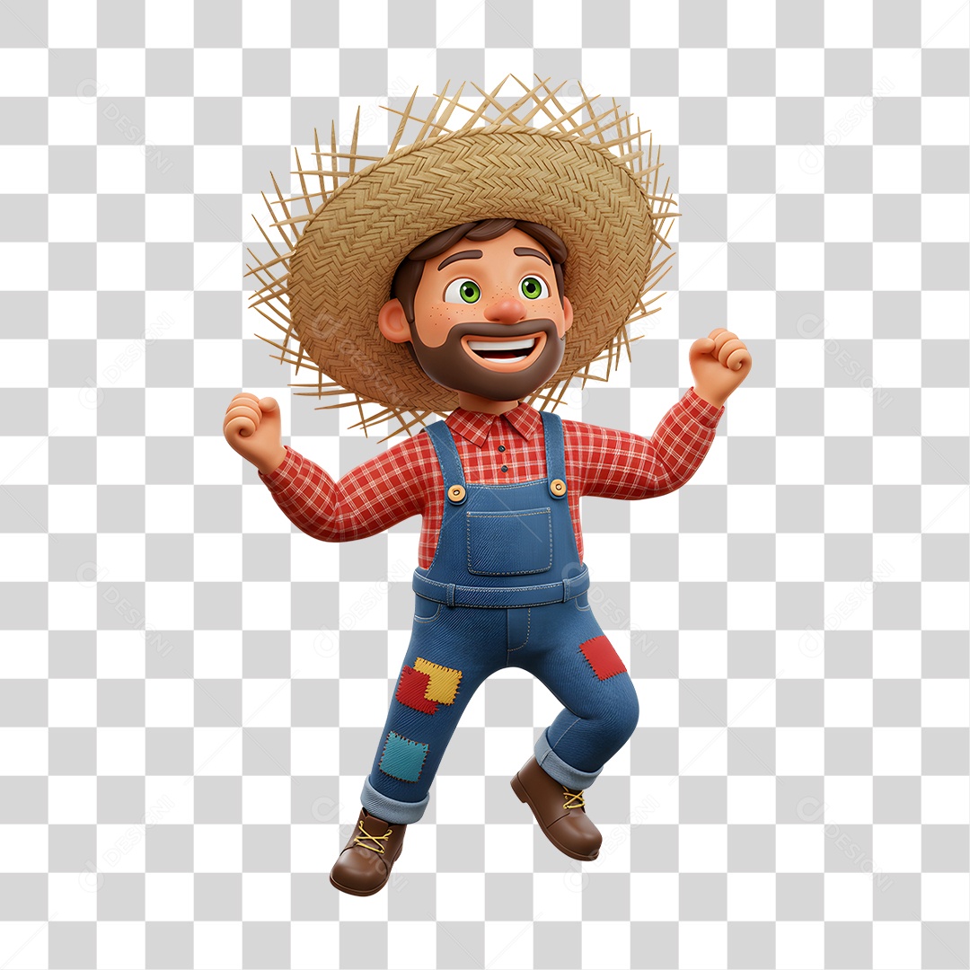 Personagem Homem com Roupa de Festa Junina PNG Transparente