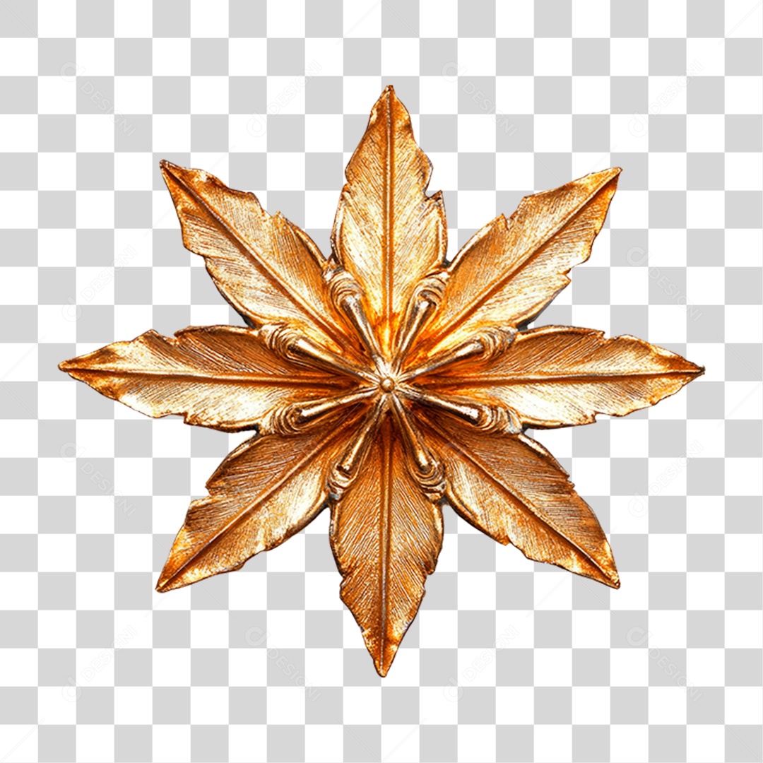 Flor Dourada PNG Transparente