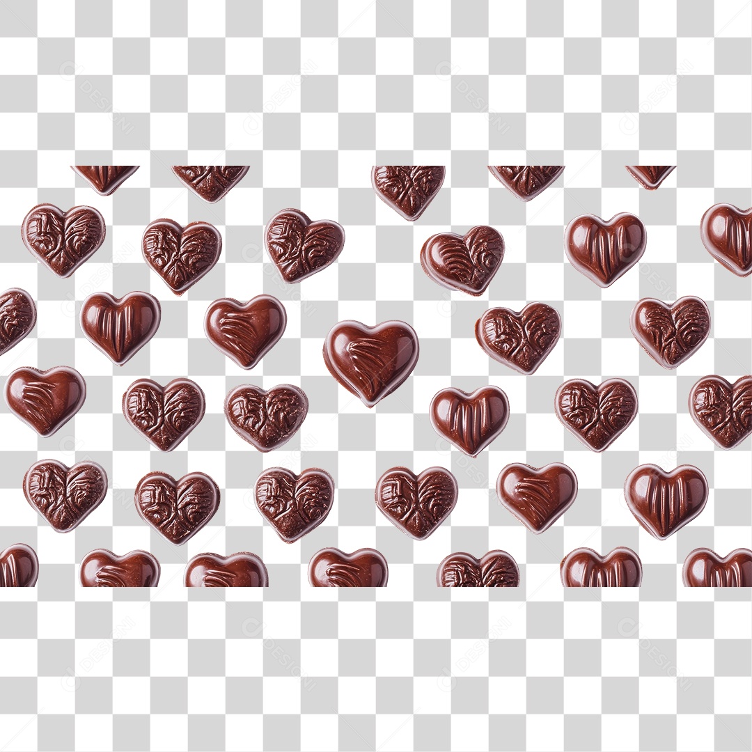 Corações de Chocolate PNG Transparente