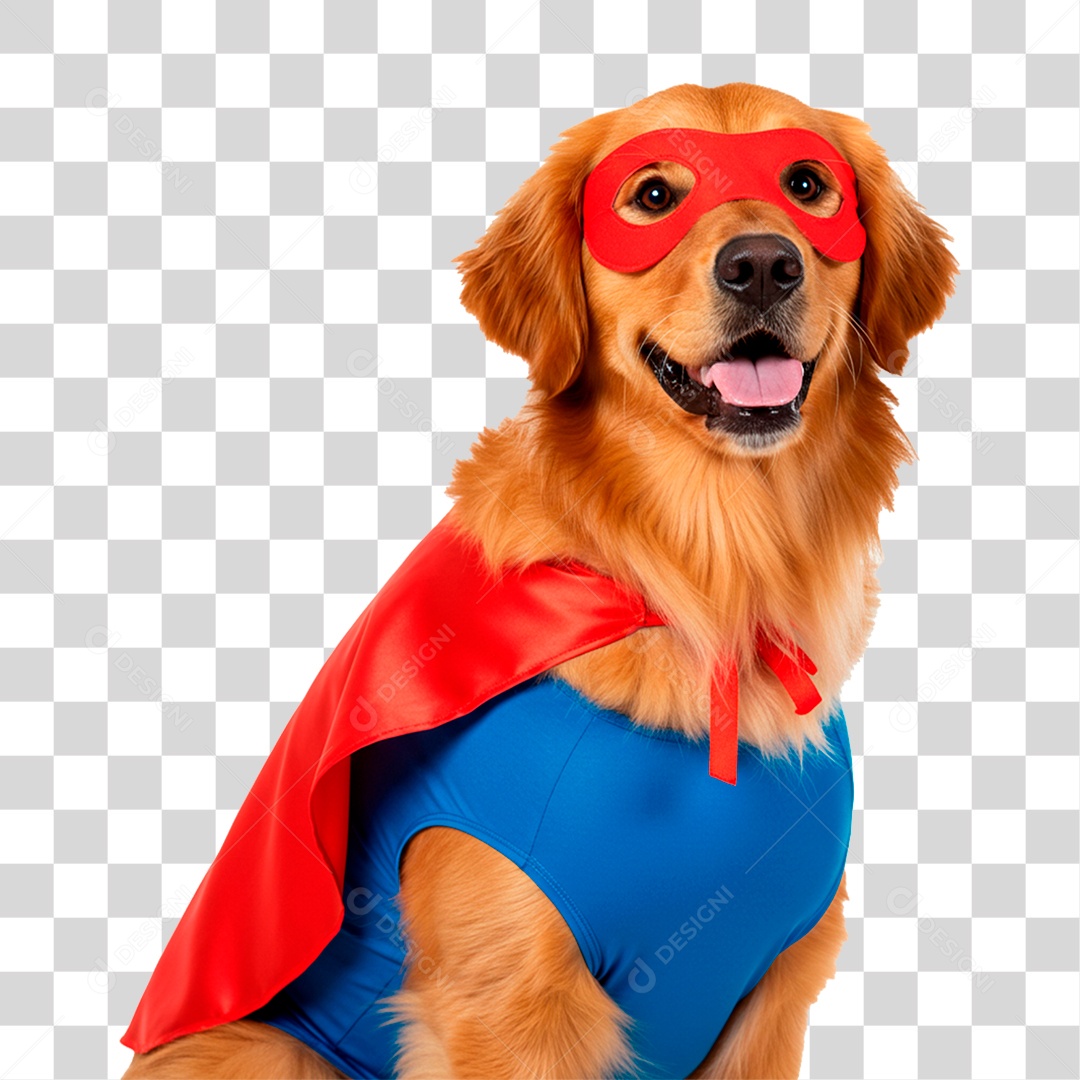 Cachorro com Fantasia de Super Herói PNG Transparente