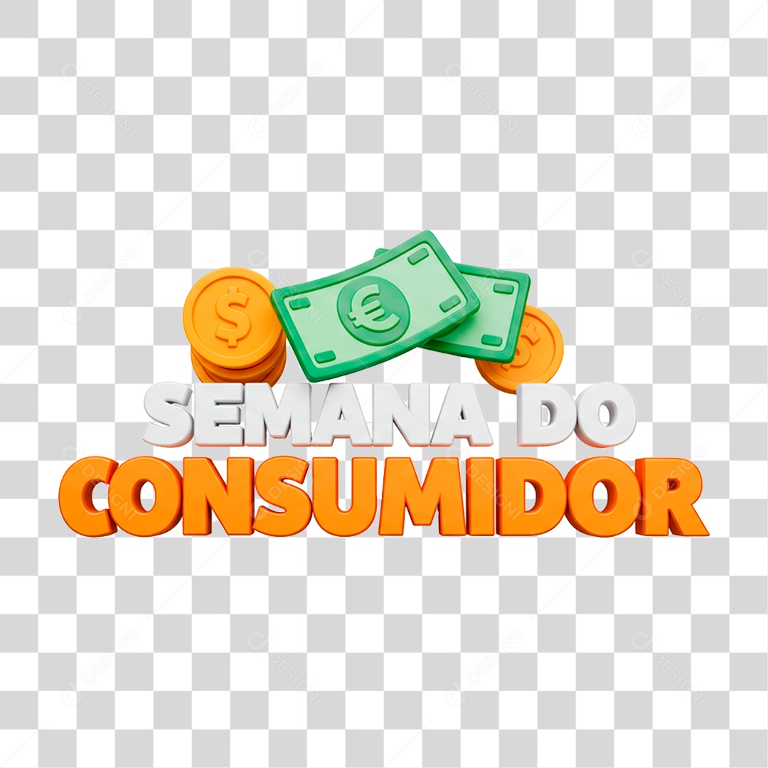 Selo 3D Semana do Consumidor PNG Transparente