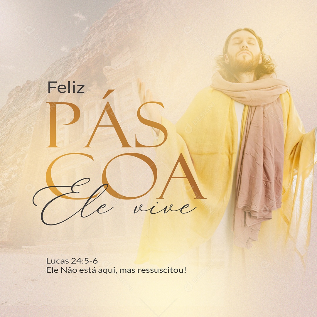 Feliz Páscoa 31 de Março Coelho Social Media PSD Editável