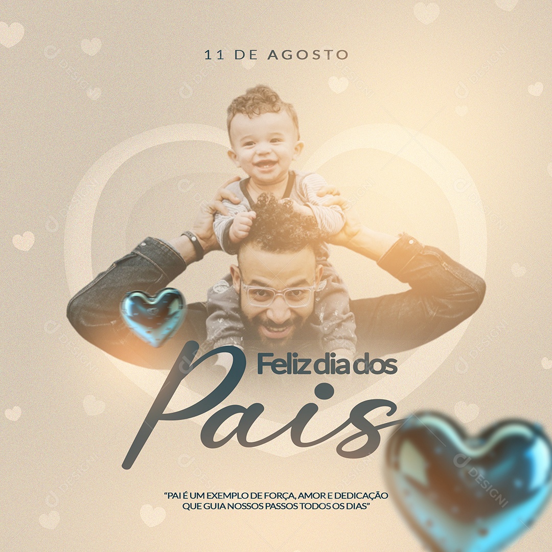 Feliz Dia dos Pais 11 de Agosto Social Media PSD Editável