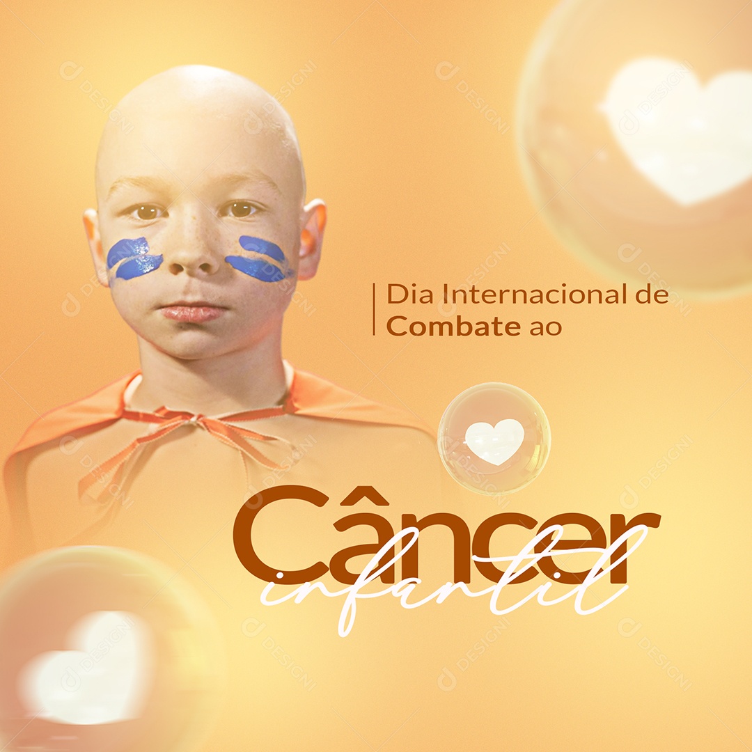 Dia internacional de Combate ao Câncer Infantil 15 De Fevereiro Apoie Social Media PSD Editável