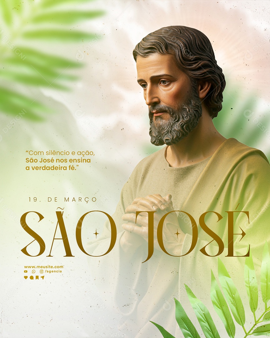 Dia de São José 19 de Março Social Media PSD Editável