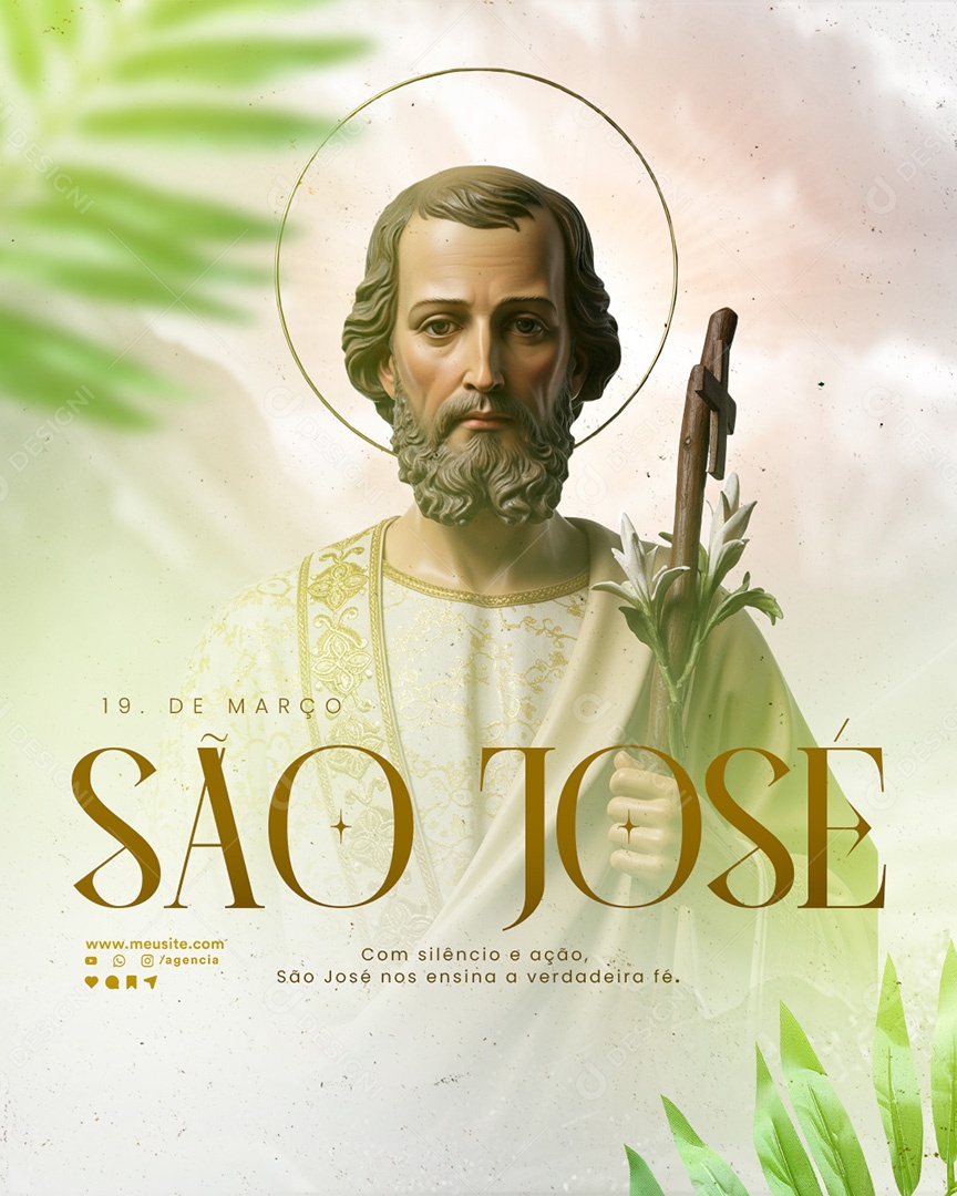Dia de São José 19 de Março Social Media PSD Editável