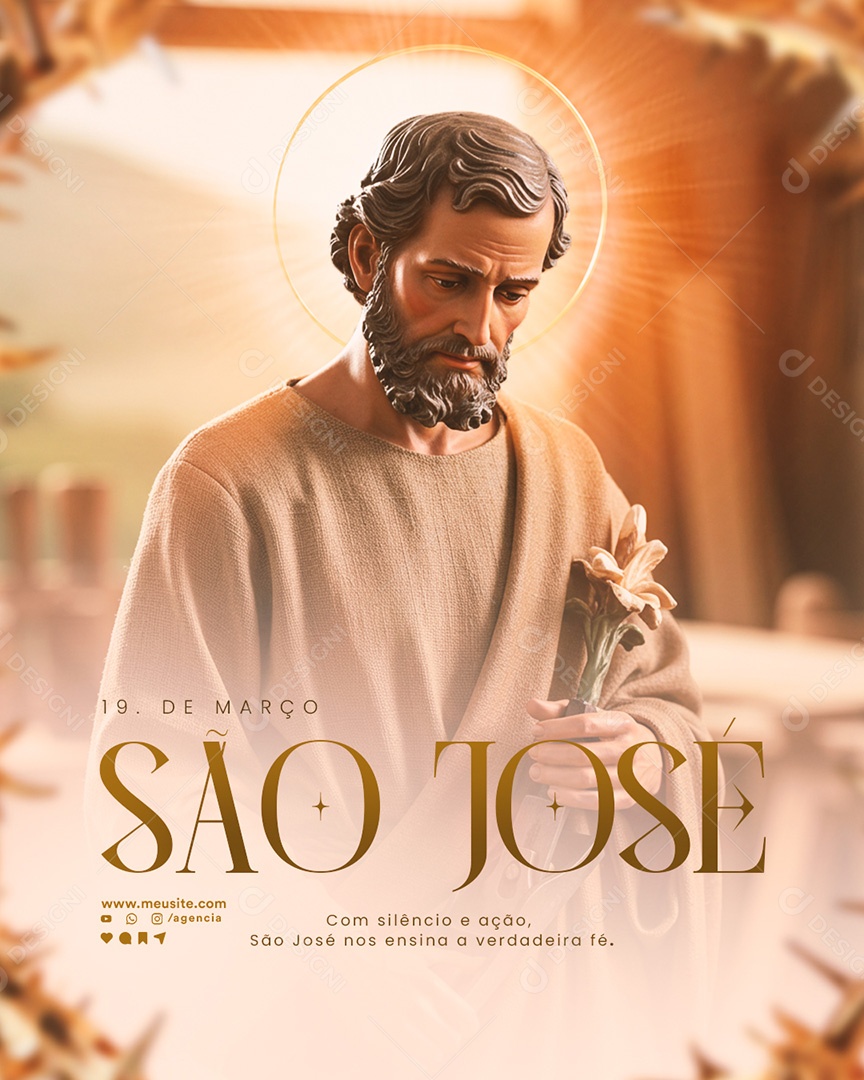 Dia de São José 19 de Março Social Media PSD Editável