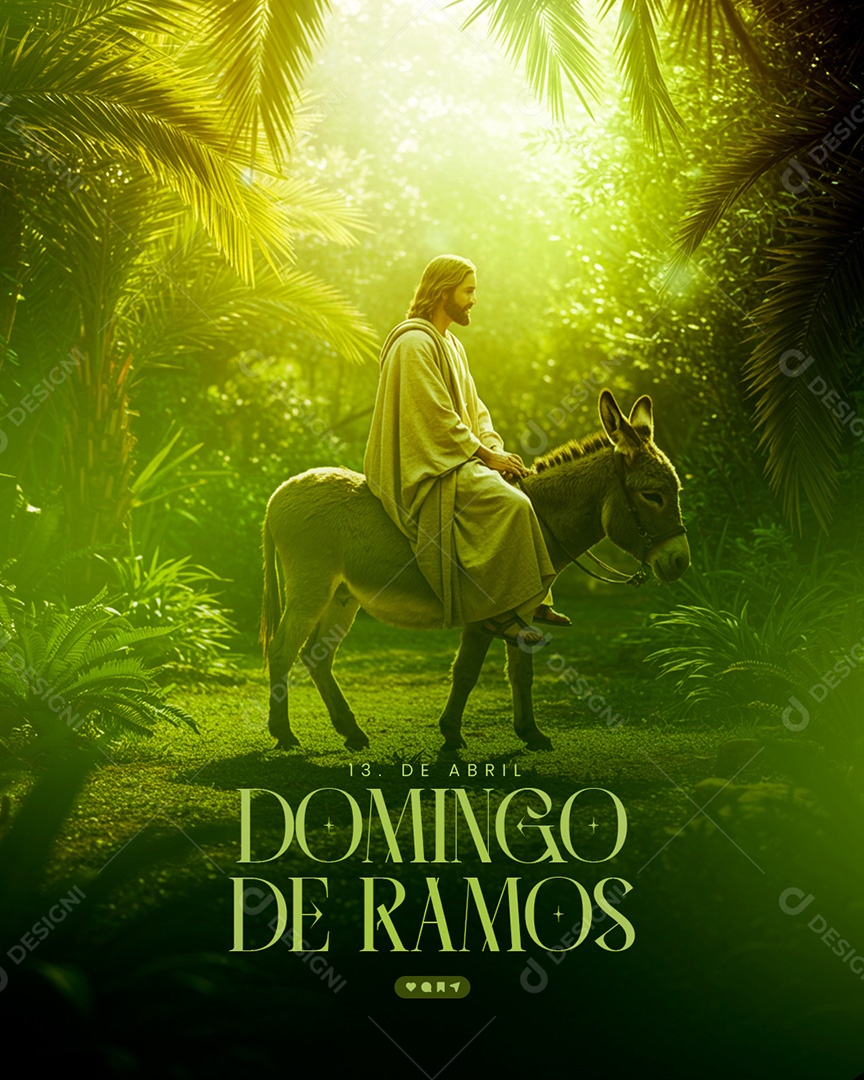Domingo de Ramos 13 de Abril Social Media PSD Editável