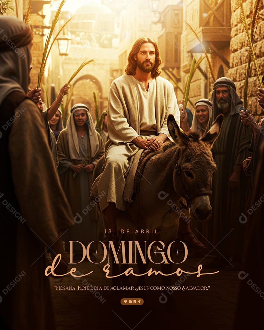 Domingo de Ramos 13 de Abril Social Media PSD Editável