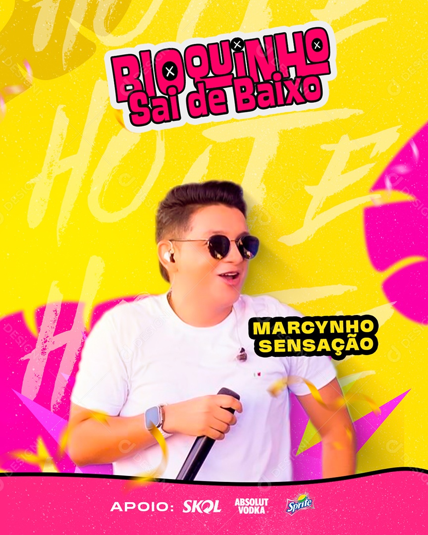 Flyer Carnaval Bloquinho Sai de Baixo Social Media PSD Editável