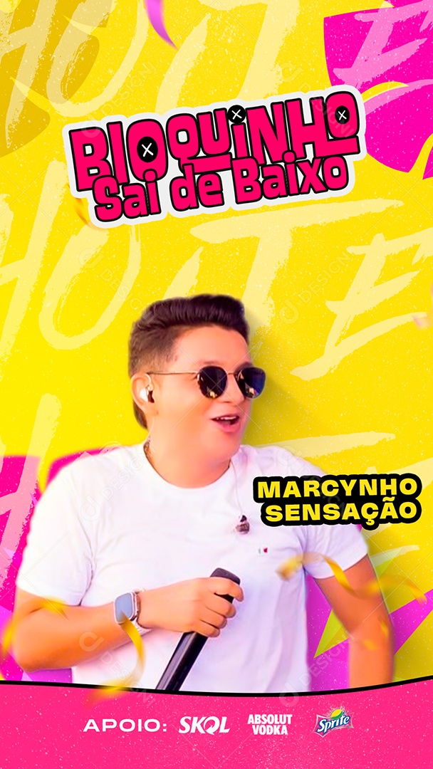 Story Carnaval Bloquinho Sai de Baixo Social Media PSD Editável