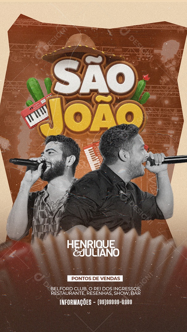 Story São João Henrique e Juliano Social Media PSD Editável