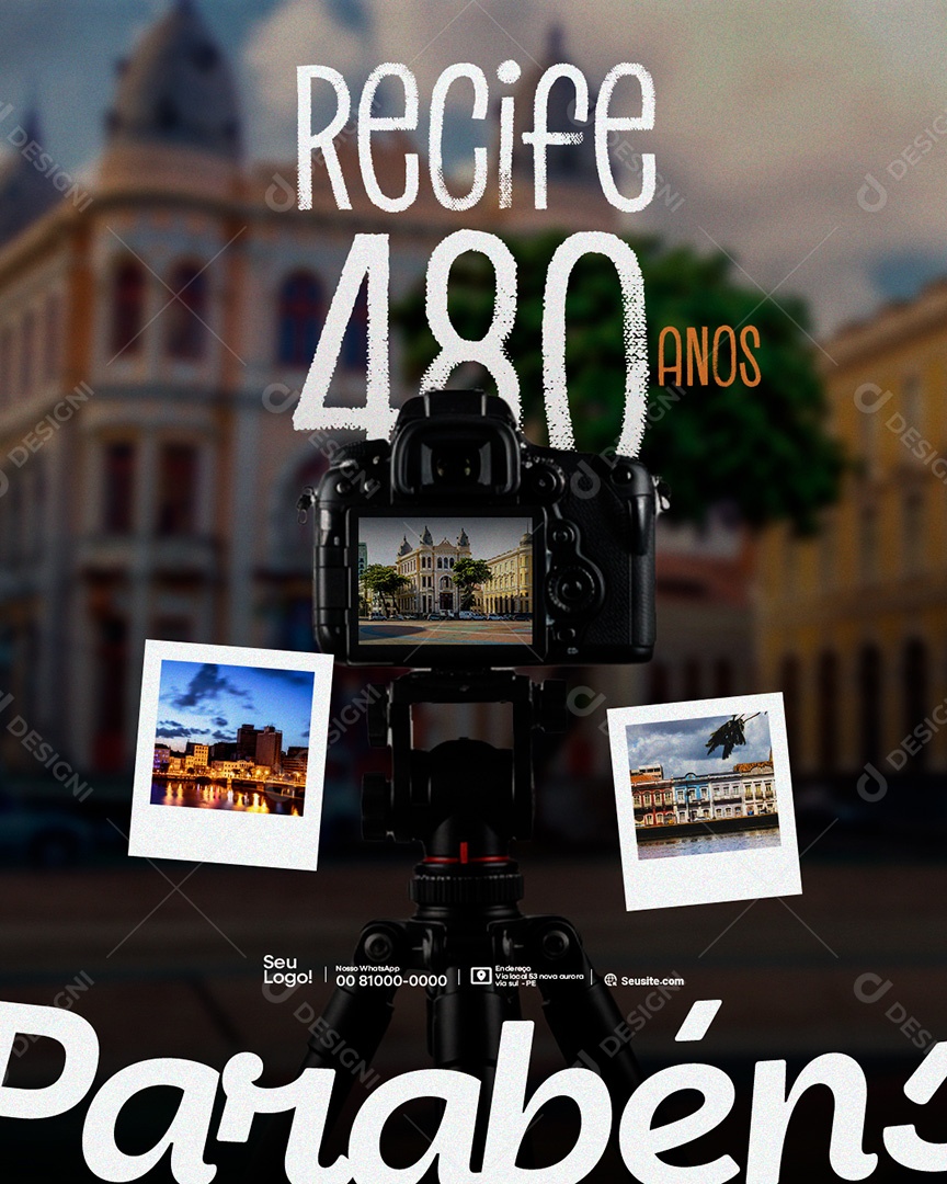 Parabéns Recife Pelos Seus 480 Anos Feliz Aniversário Social Media PSD Editável