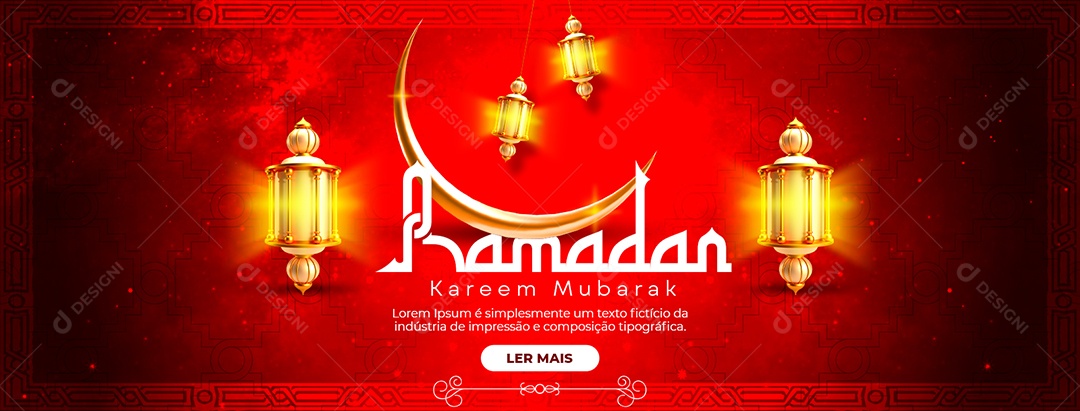 Banner Social Media Ramadan Kareem Mubarak PSD Editável