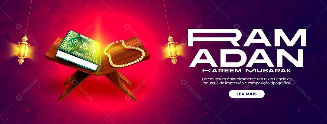 Banner Social Media Ramadan Kareem Mubarak PSD Editável