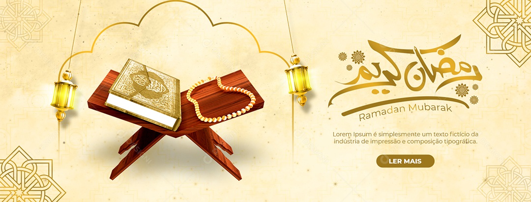 Banner Social Media Ramadan Mubarak PSD Editável