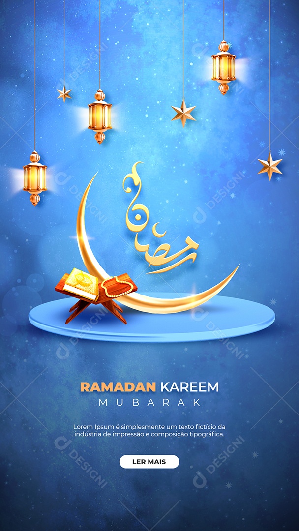 Story Social Media Ramadan Kareem Mubarak PSD Editável