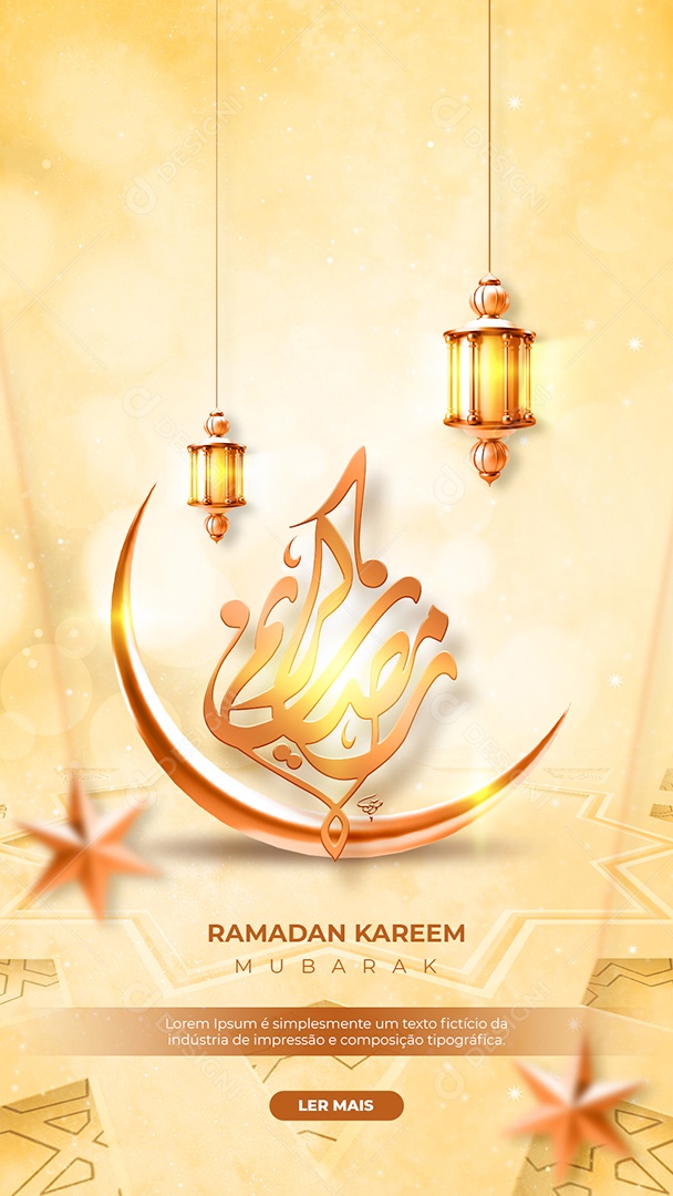 Story Social Media Ramadan Kareem Mubarak PSD Editável