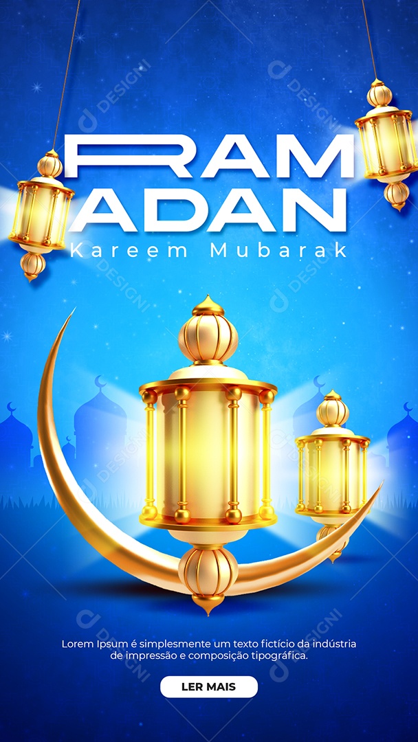 Story Social Media Ramadan Kareem Mubarak PSD Editável