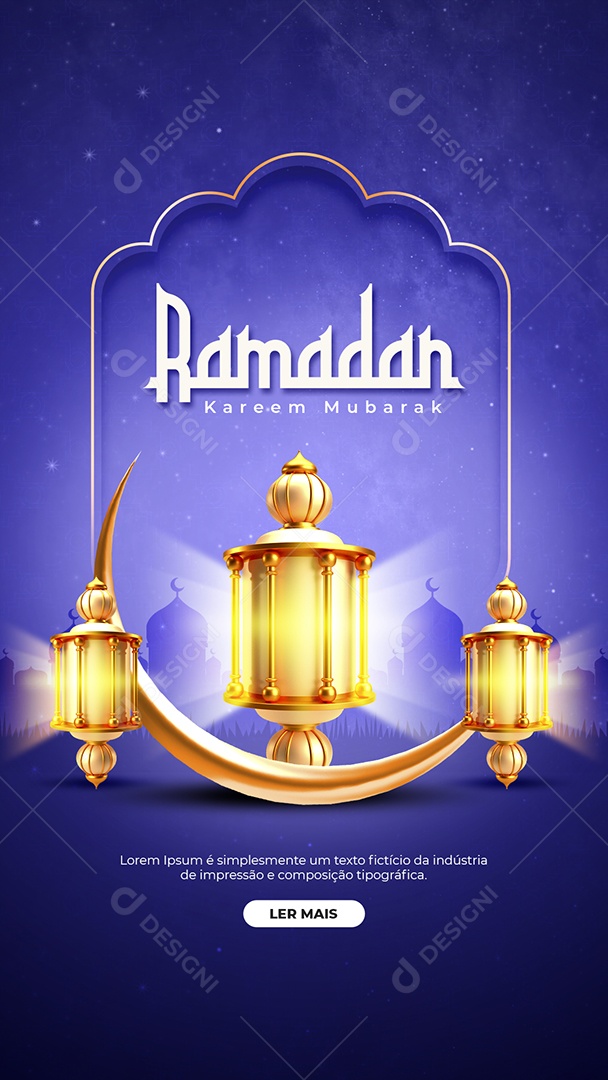 Story Social Media Ramadan Kareem Mubarak PSD Editável
