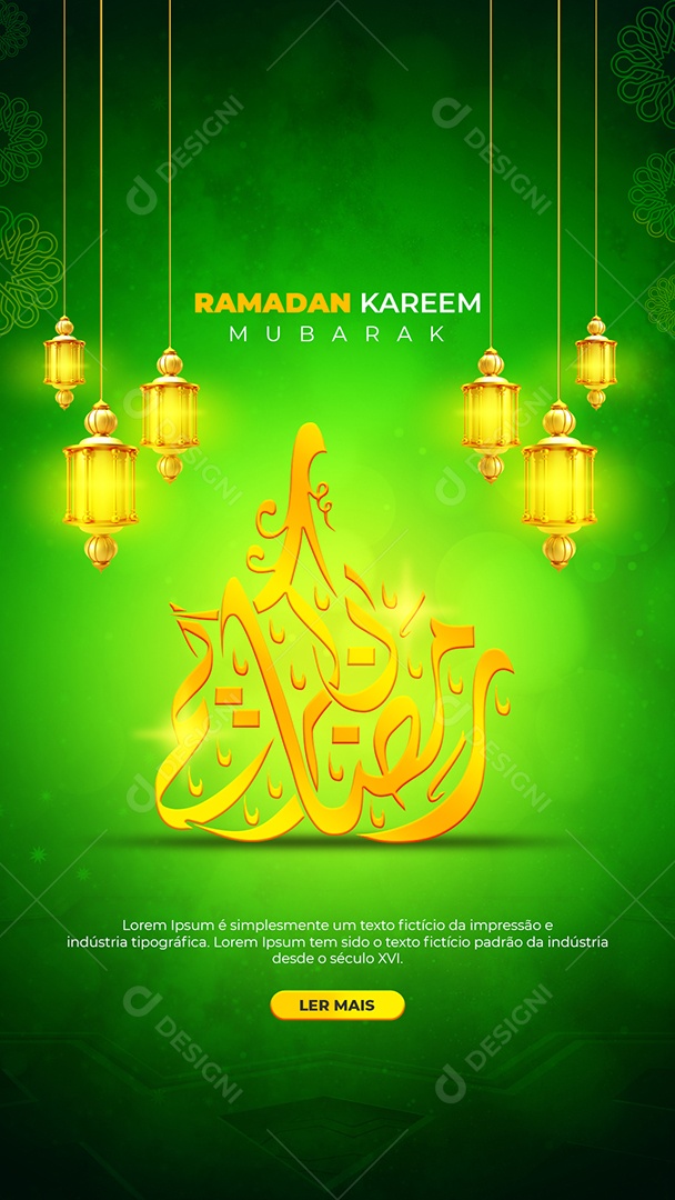 Story Social Media Ramadan Kareem Mubarak PSD Editável