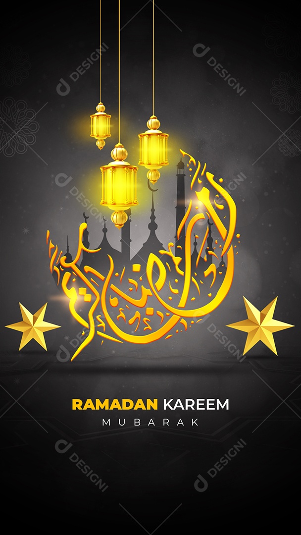 Story Social Media Ramadan Kareem Mubarak PSD Editável
