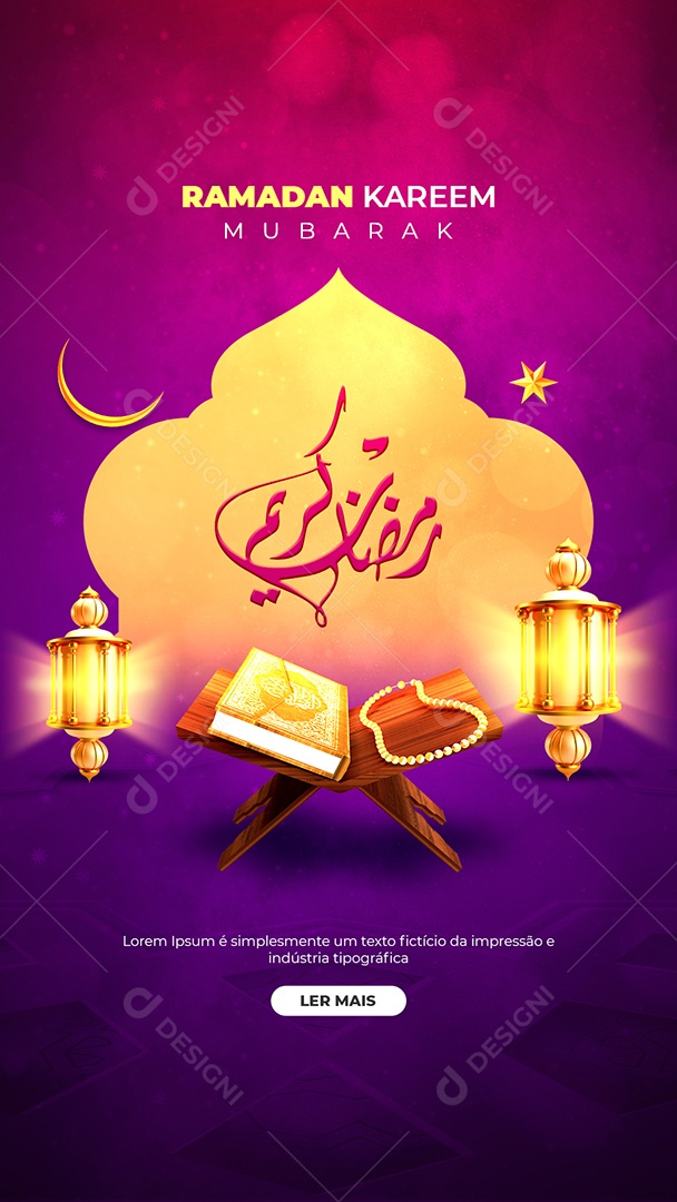 Story Social Media Ramadan Kareem Mubarak PSD Editável