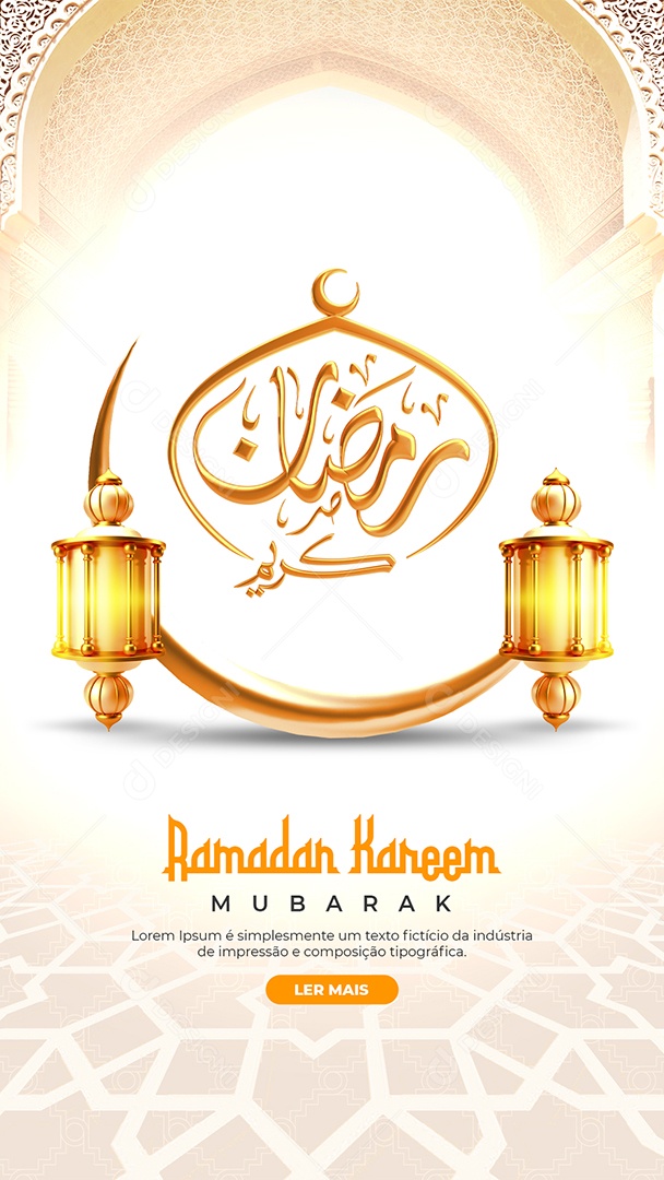 Story Social Media Ramadan Kareem Mubarak PSD Editável