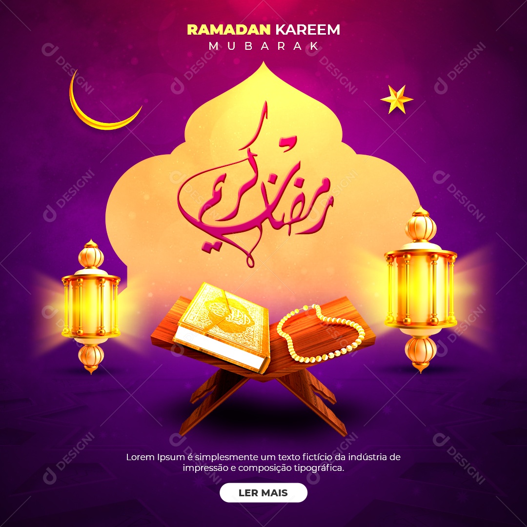 Social Media Ramadan Kareem Mubarak PSD Editável