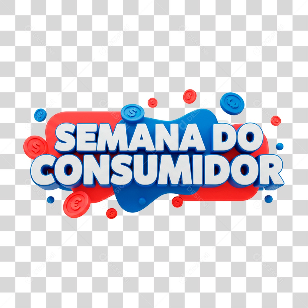 Selo 3D Semana de Consumidor PNG Transparente