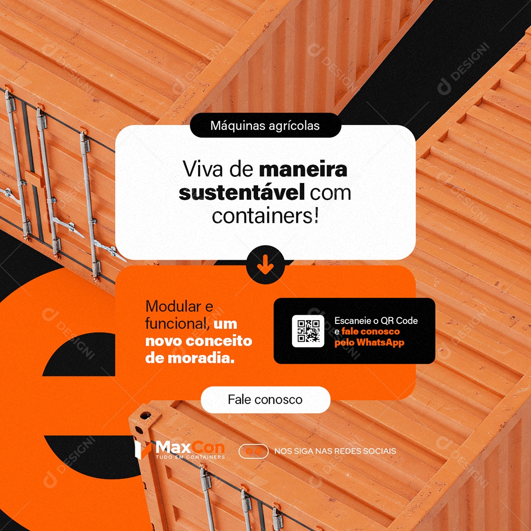 Containers Modular e Funcional Social Media PSD Editável