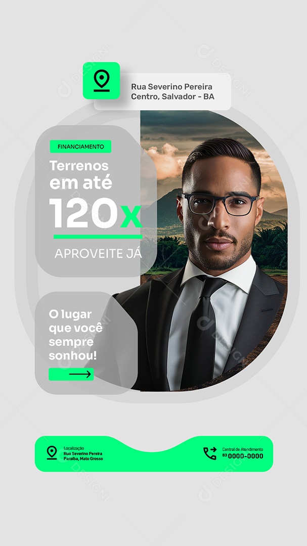 Story Terrenos Financiamento O Lugar Que Você Sempre Sonhou Social Media PSD Editável