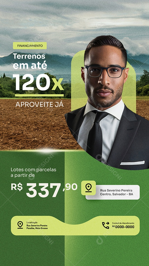 Story Terrenos Financiamento Lotes com Parcelas Social Media PSD Editável