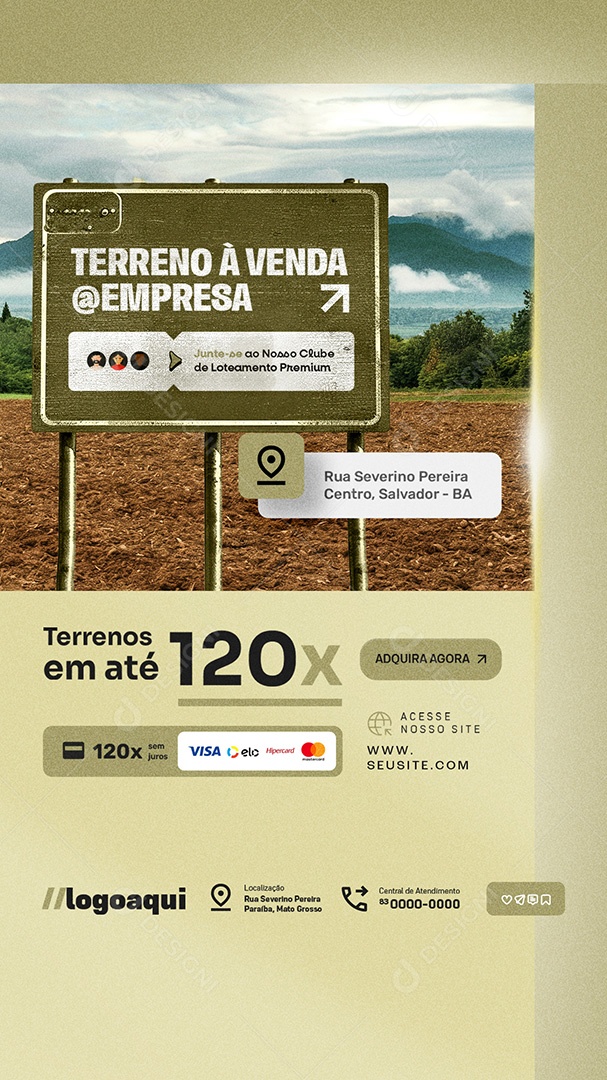 Story Terrenos Adquira Agoa Social Media PSD Editável