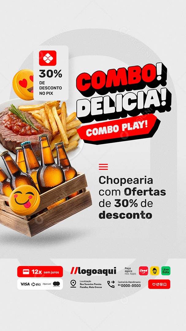 Story Sexta da Breja Chopearia Combo Delicai Combo Play Social Media PSD Editável