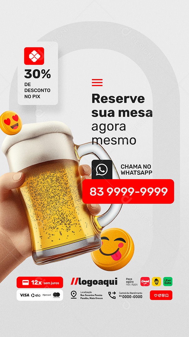 Story Sexta da Breja Chopearia Reserve sua Mesa Social Media PSD Editável