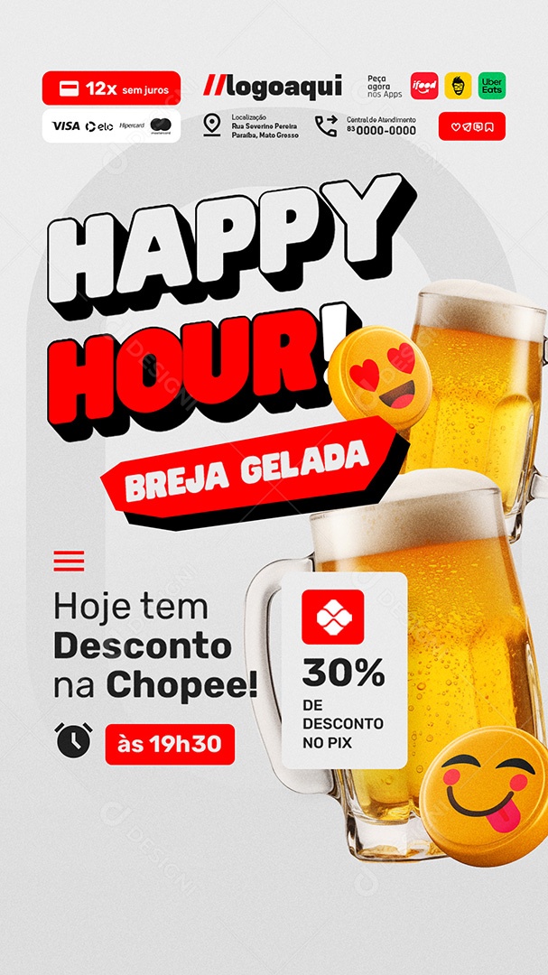 Story Sexta da Breja Chopearia Happy Hour Social Media PSD Editável
