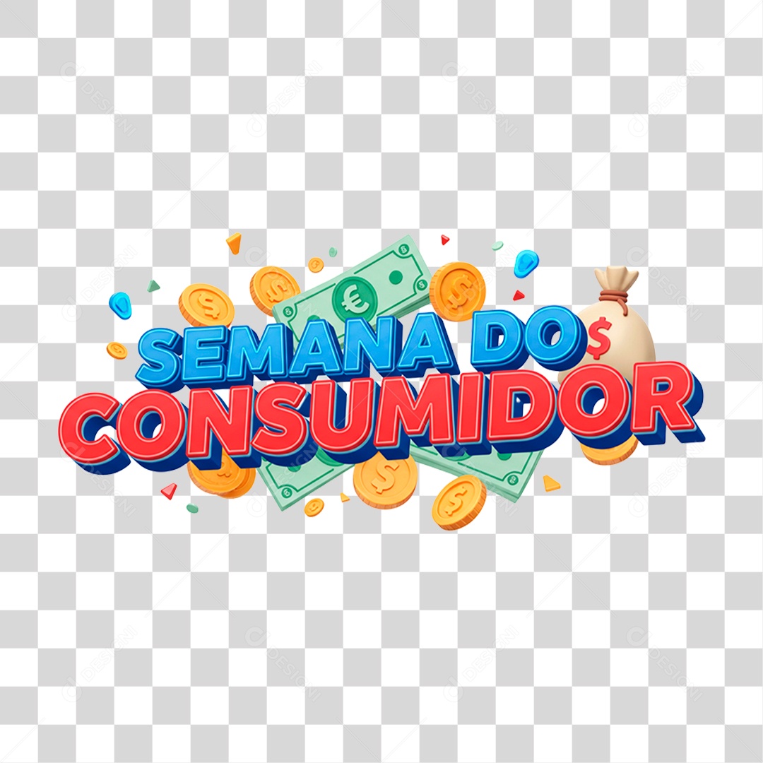 Selo 3D Semana do Consumidor PNG Transparente