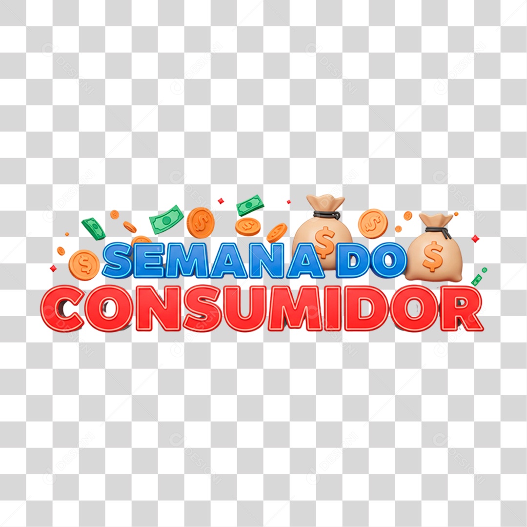 Selo 3D Semana do Consumidor PNG Transparente