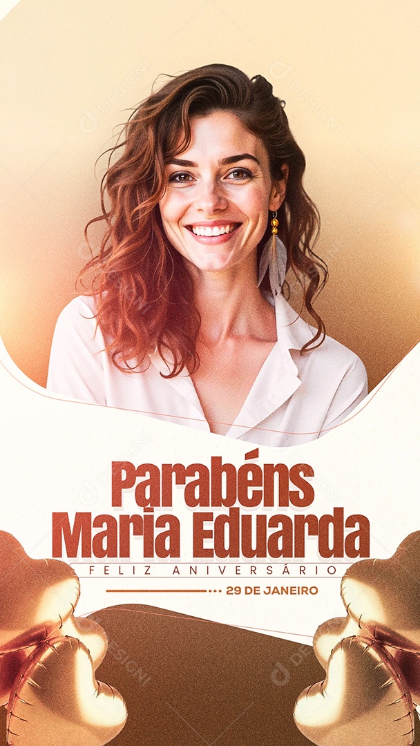 Story Feliz Aniversário Parabéns Maria Eduarda Social Media PSD Editável