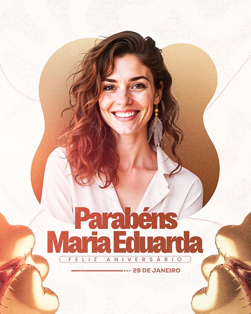 Feliz Aniversário Parabéns Maria Eduarda Social Media PSD Editável