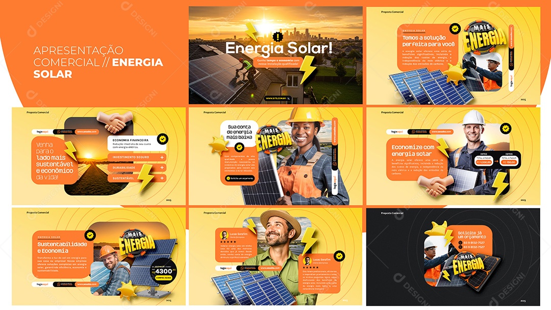 Apresentação Comercial Energia Solar PSD Editável