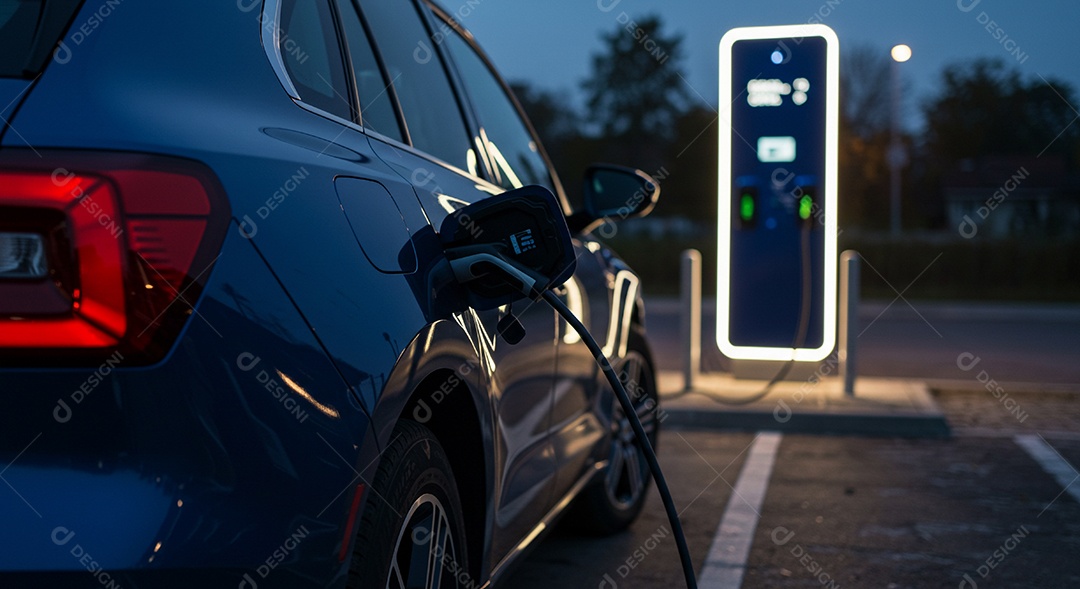 Carro elétrico abastecendo