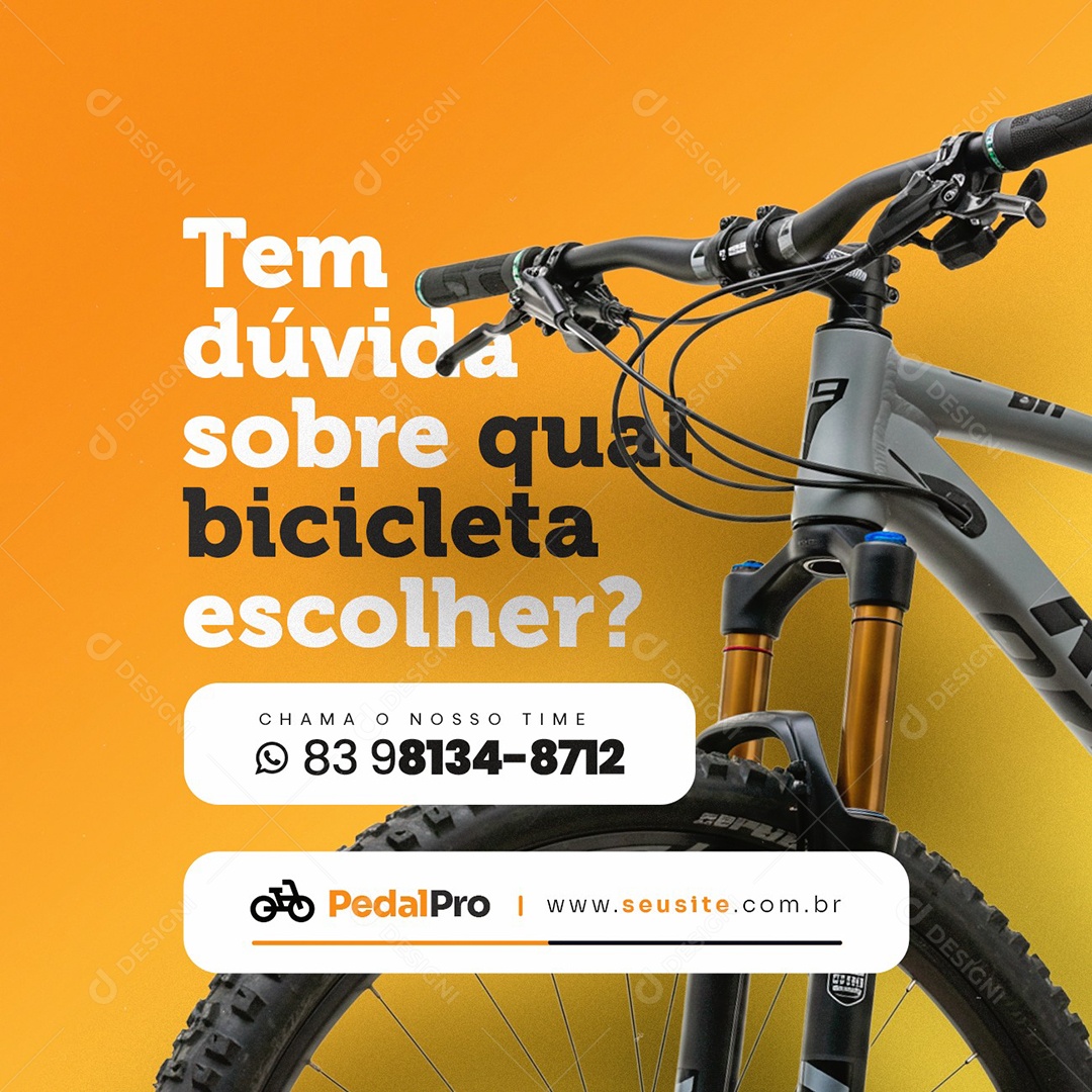 Bicicletaria Tem Dúvida Sobre Qual Bicicleta Escolher Social Media PSD Editável