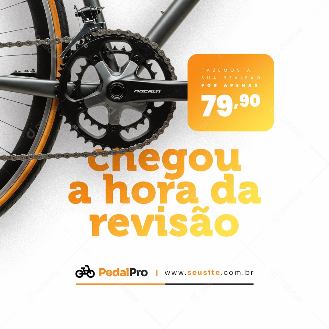 Bicicletaria Chegou a Hora da Revisão Social Media PSD Editável